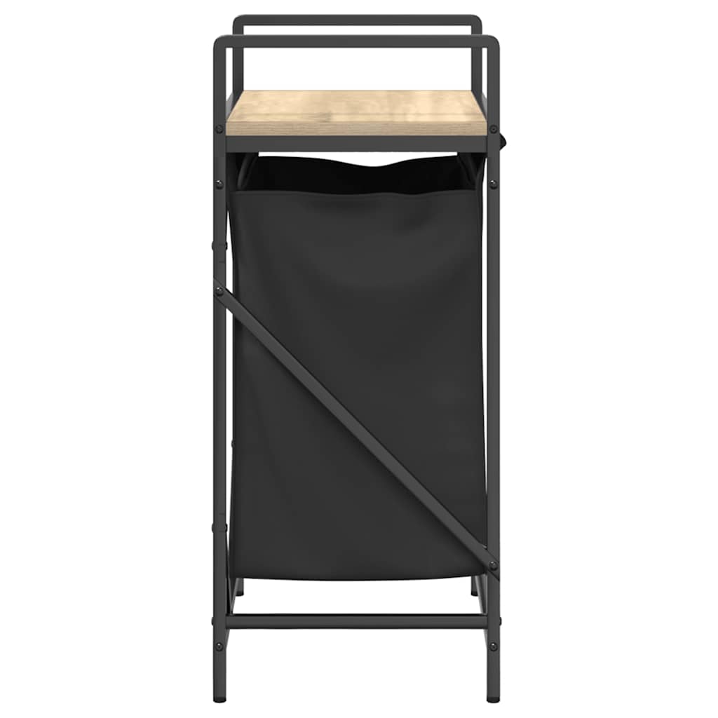 vasketøjskurv 1 rum med hylde sonoma-eg