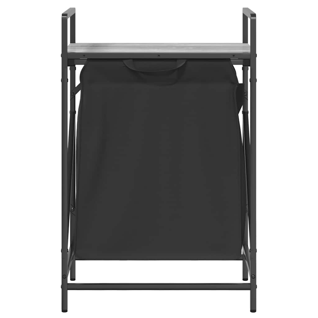 vasketøjskurv 1 rum med hylde grå sonoma-eg