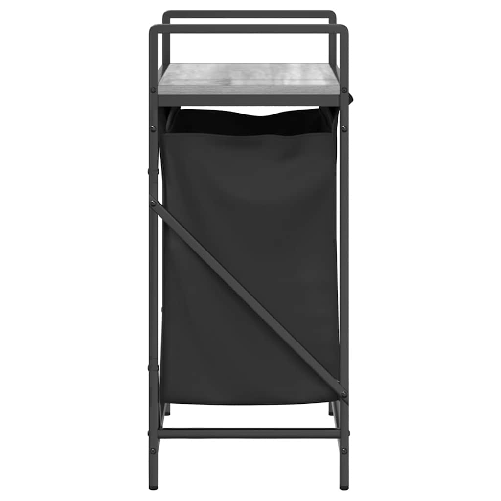 vasketøjskurv 1 rum med hylde grå sonoma-eg