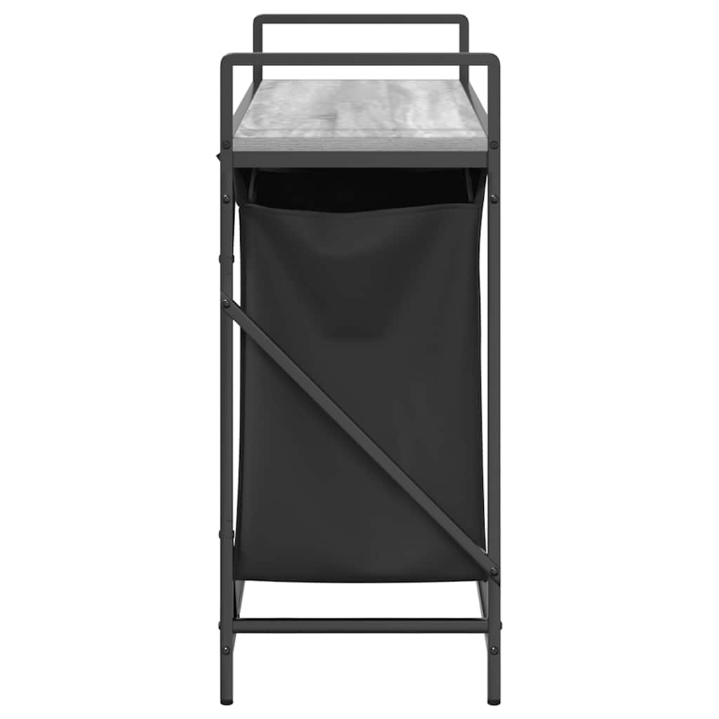 vasketøjskurv 2 rum med hylde grå sonoma-eg