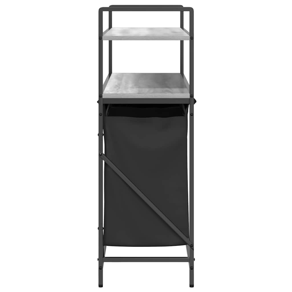 vasketøjskurv 3 rum med hylder grå sonoma-eg