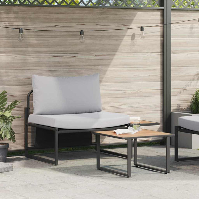 Havesofa Sæt 2 pcs Lysegrå Stål
