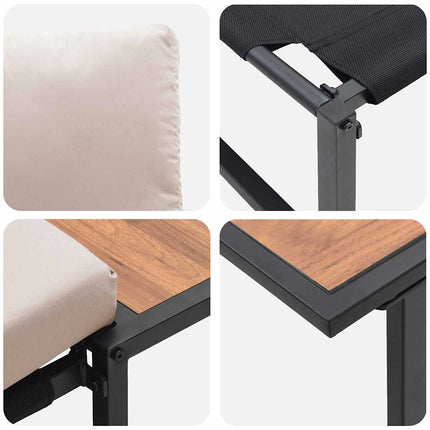 Havesofa Sæt 2 pcs Gråbrun Stål