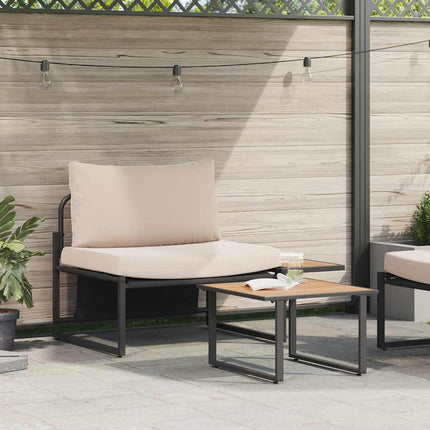Havesofa Sæt 2 pcs Gråbrun Stål