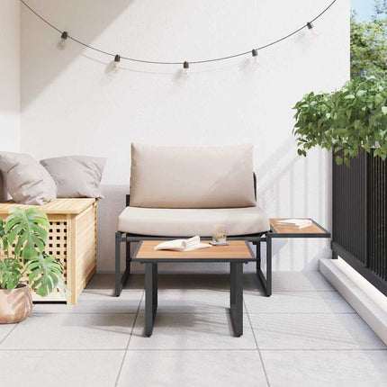 Havesofa Sæt 2 pcs Gråbrun Stål