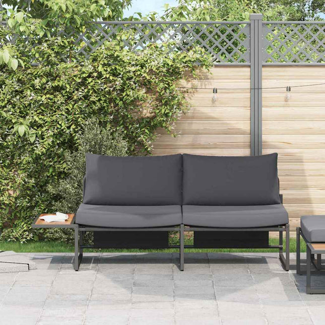 Havemøbelsofa med pude Antracit 200,5 x 70 x 85,5 cm Stål