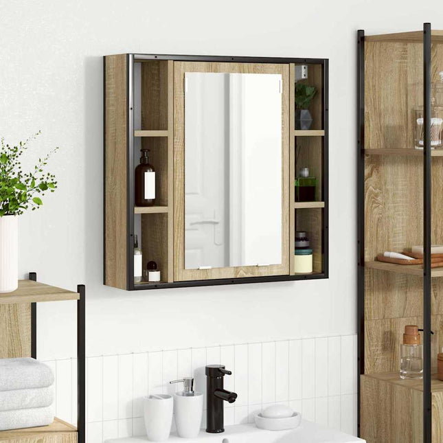 Spejlskab med hylde Sonoma eg 60 x 16 x 60 cm Konstrueret træ
