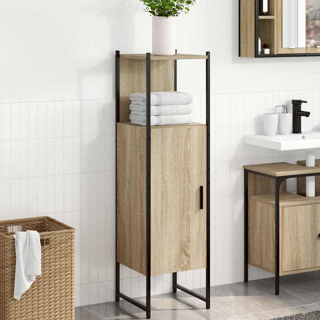 Badeværelsesskab Beige 33 x 33 x 120,5 cm Konstrueret træ
