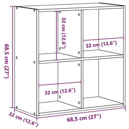 Bogreol Sort eg 68.5 x 32 x 68.5 cm