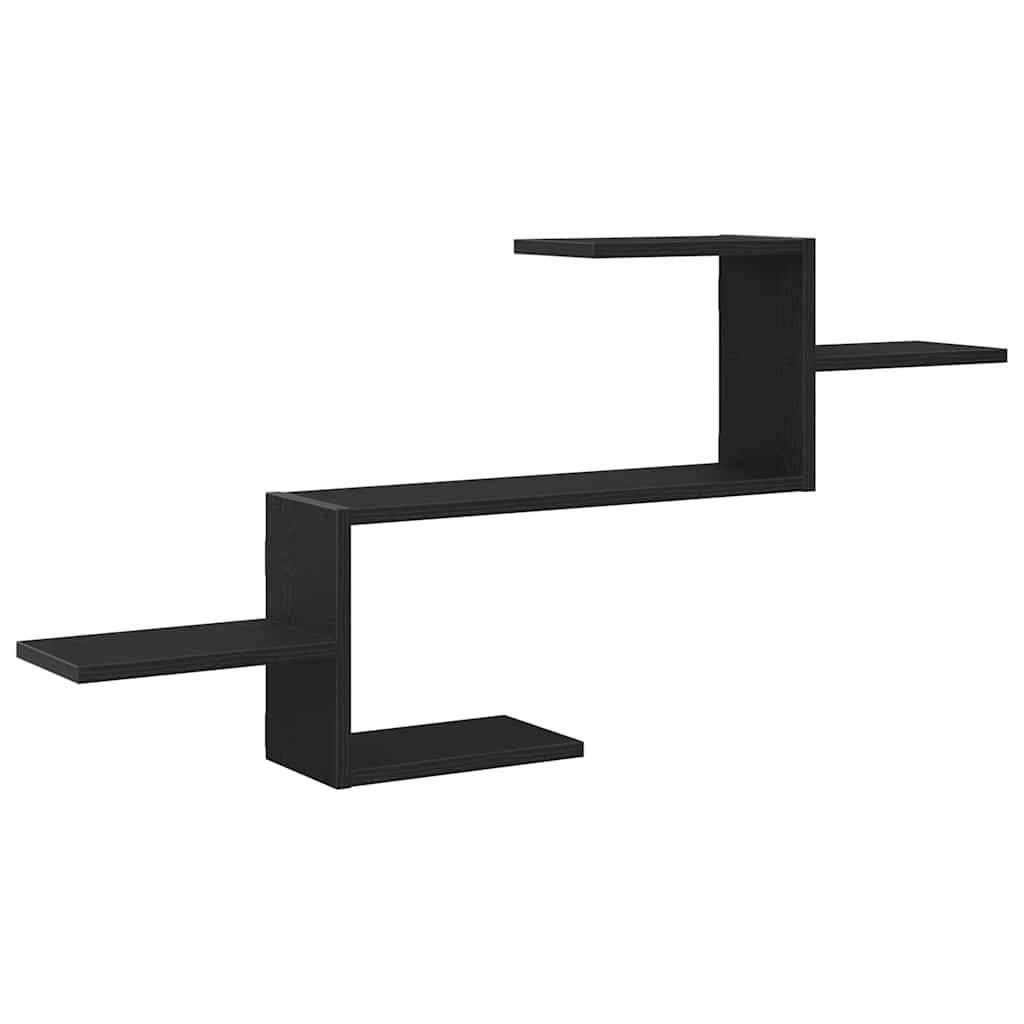 væghylde 104x15x49 cm konstrueret træ sort egetræsfarve