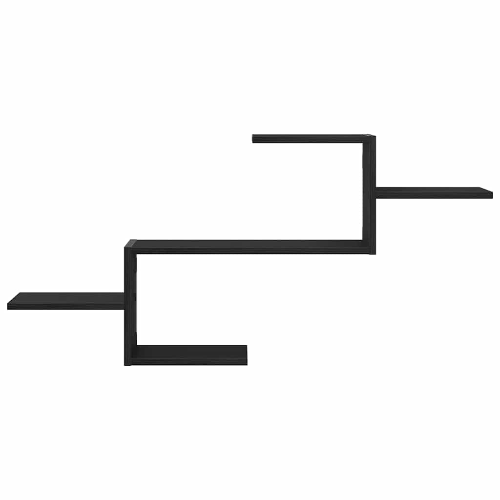 væghylde 104x15x49 cm konstrueret træ sort egetræsfarve