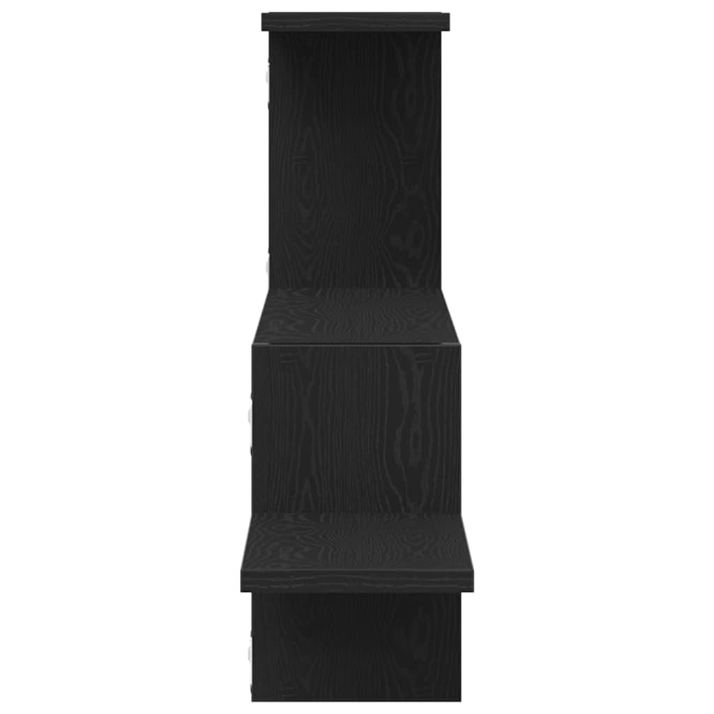 væghylde 104x15x49 cm konstrueret træ sort egetræsfarve