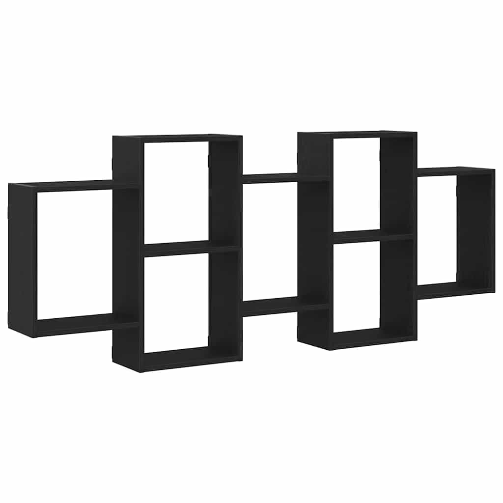 væghylde 159x18x65 cm konstrueret træ sort egetræsfarve