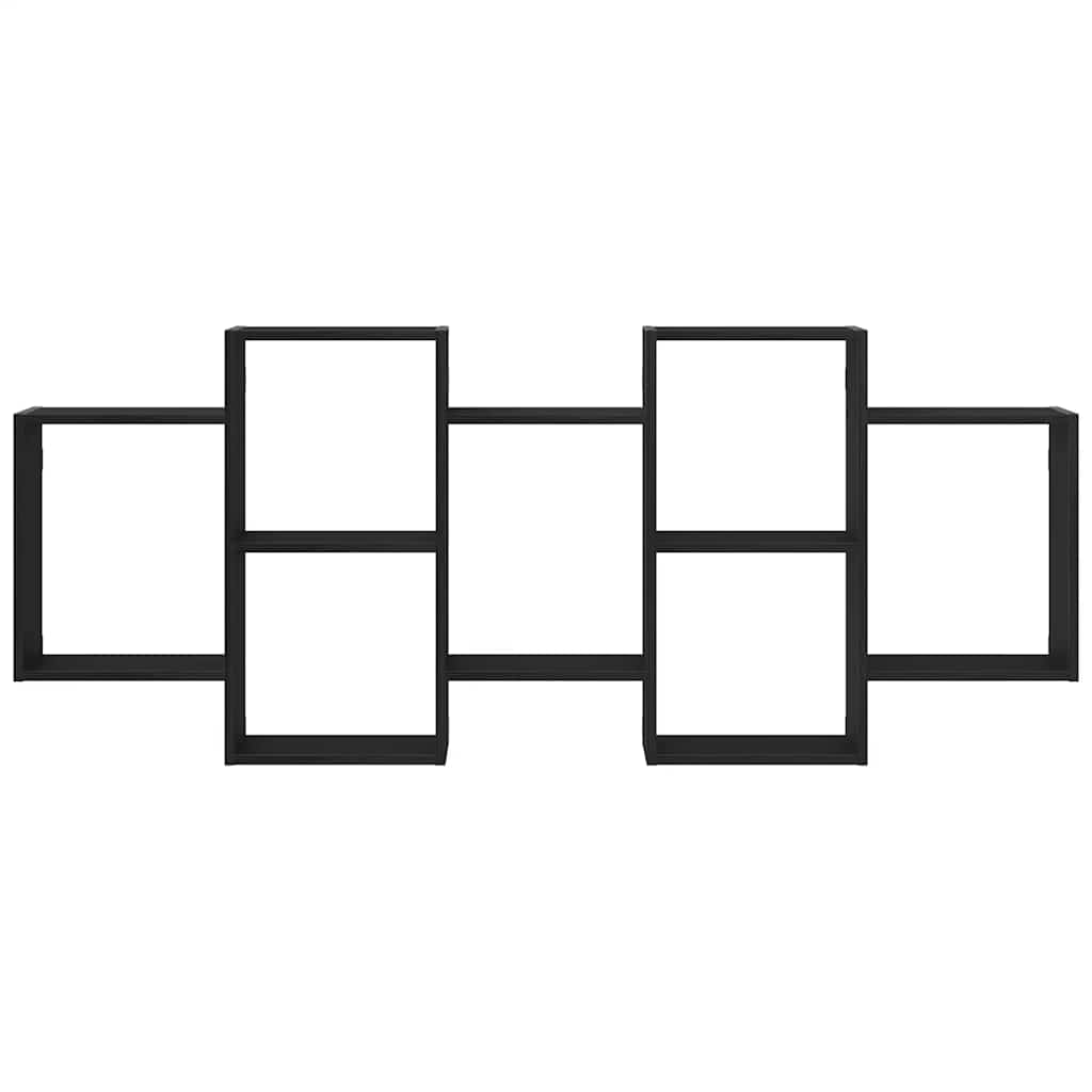 væghylde 159x18x65 cm konstrueret træ sort egetræsfarve