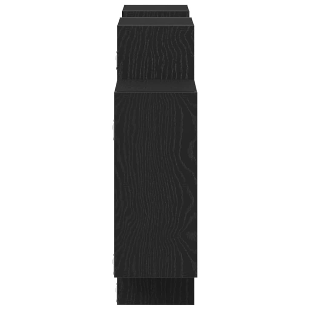 væghylde 159x18x65 cm konstrueret træ sort egetræsfarve