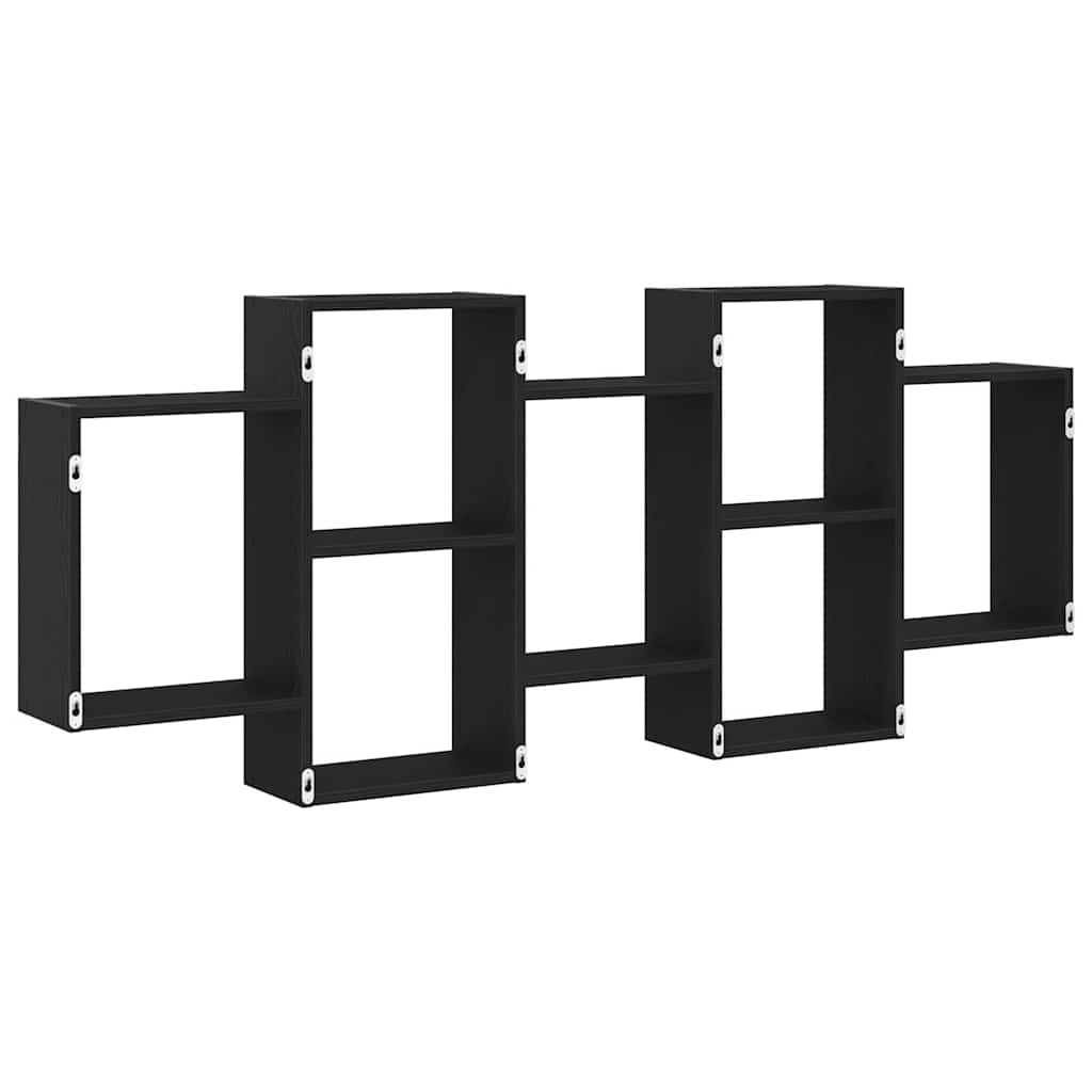 væghylde 159x18x65 cm konstrueret træ sort egetræsfarve