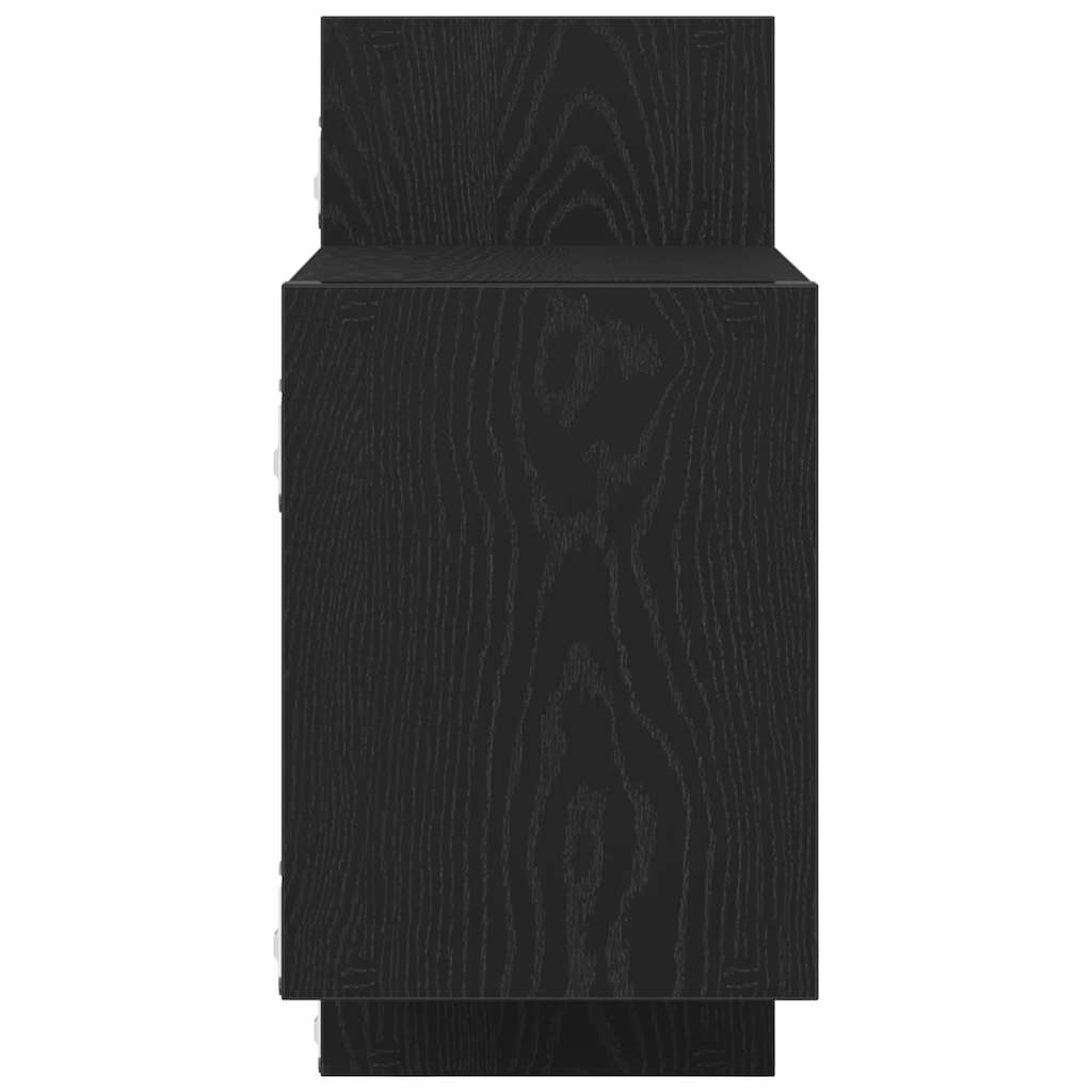 væghylde 129x18x42 cm konstrueret træ sort egetræsfarve