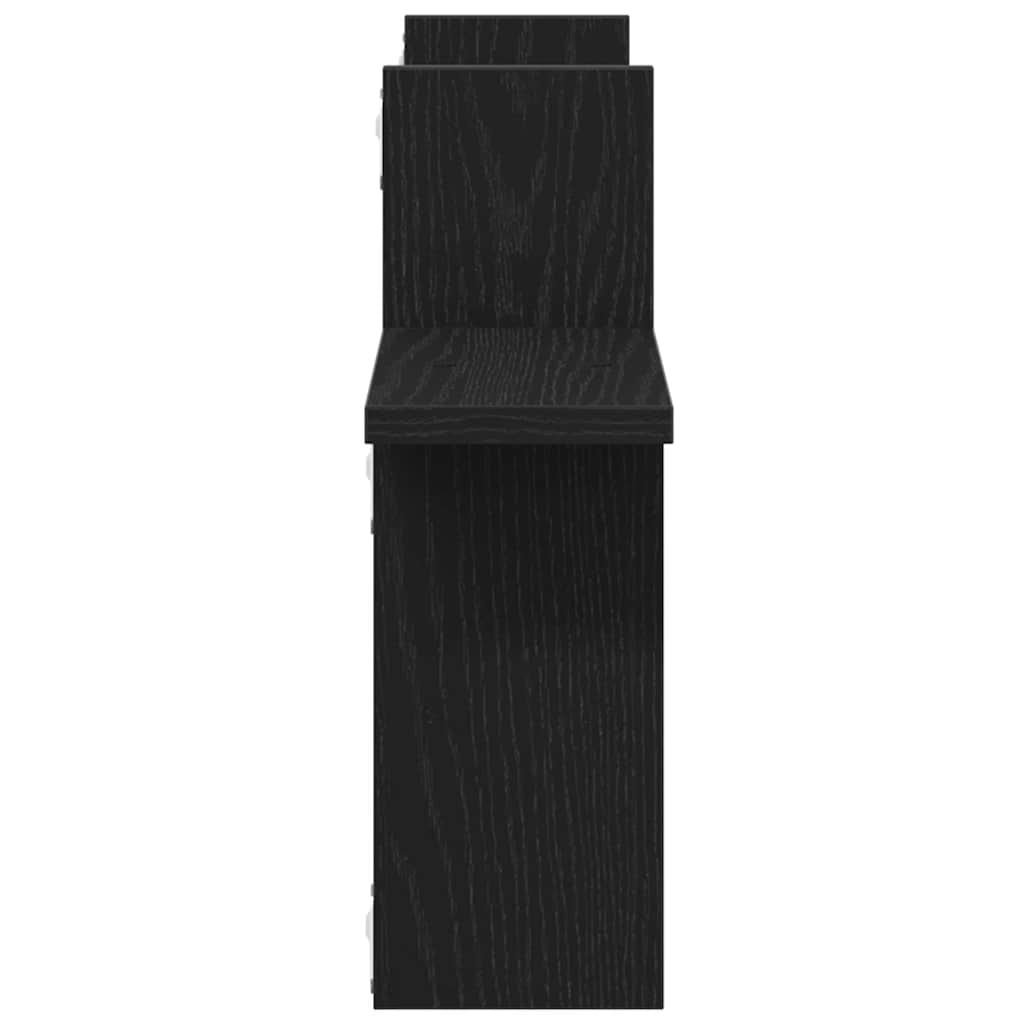 væghylder 2 stk. 38x12x38 cm konstrueret træ sort egetræsfarve