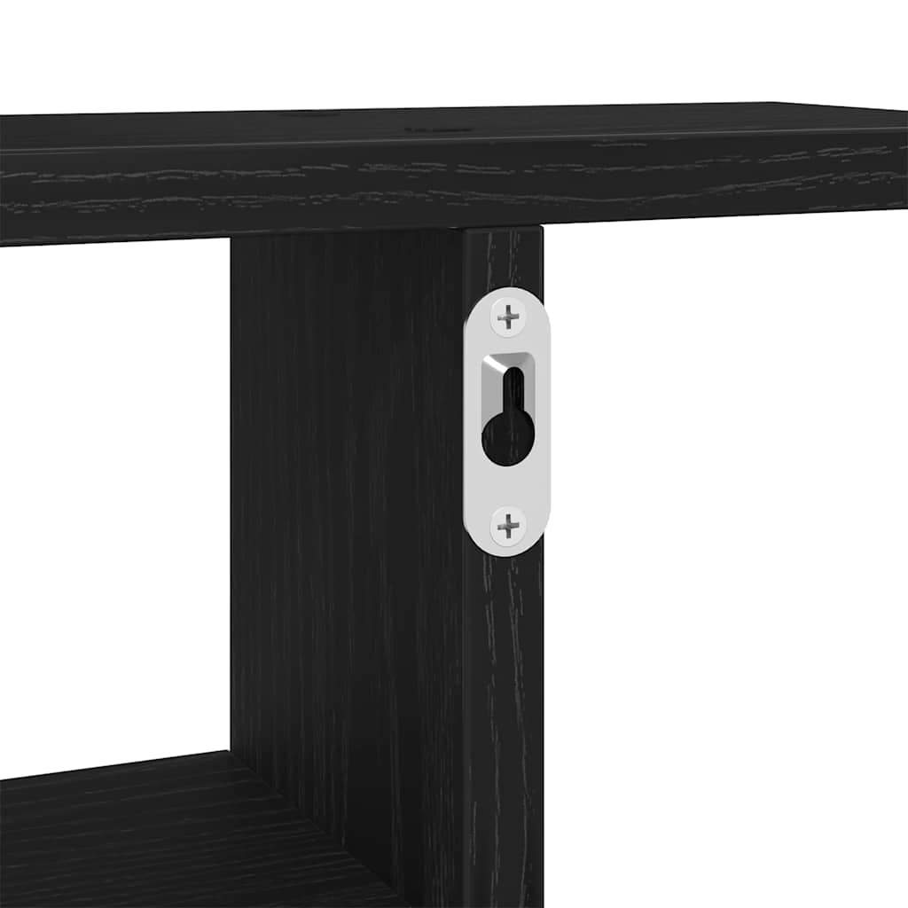 væghylder 2 stk. 38x12x38 cm konstrueret træ sort egetræsfarve