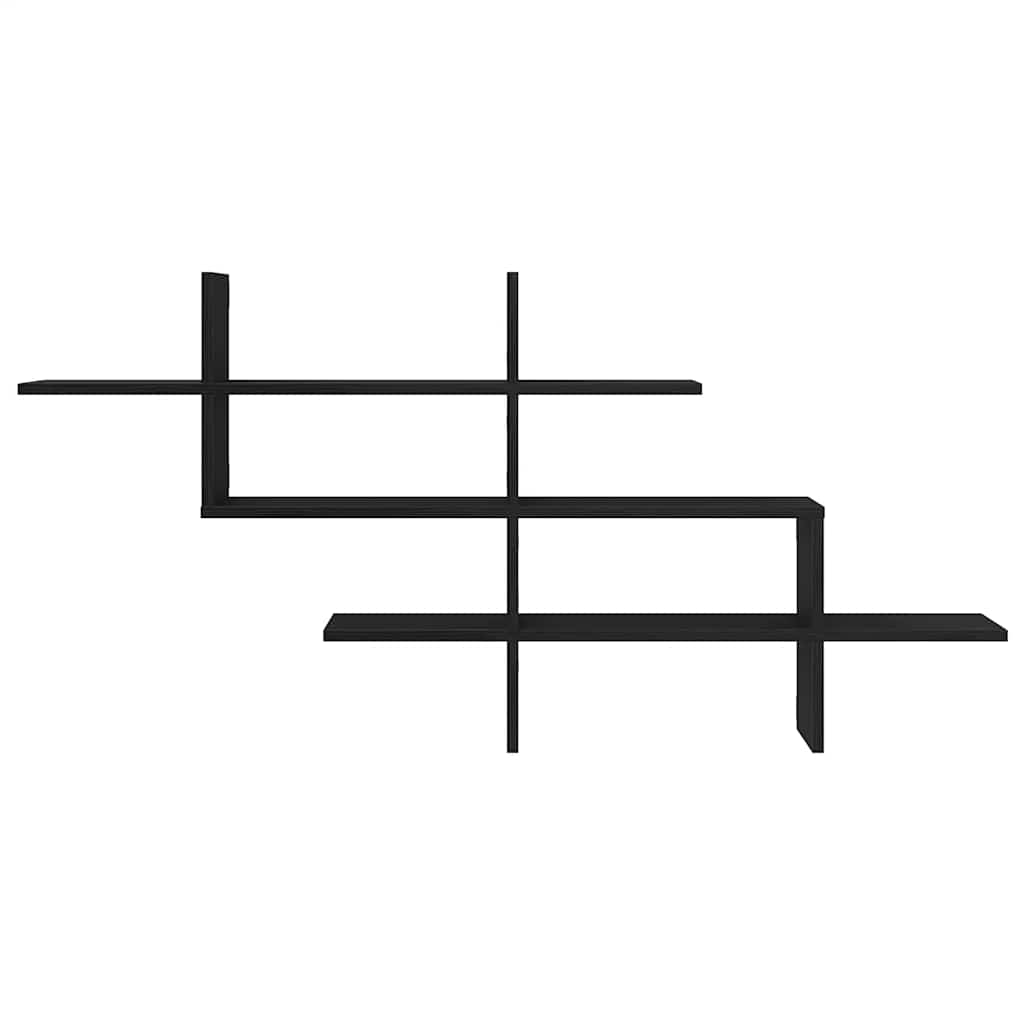 væghylde 124,5x18x60,5 cm konstrueret træ sort egetræsfarve