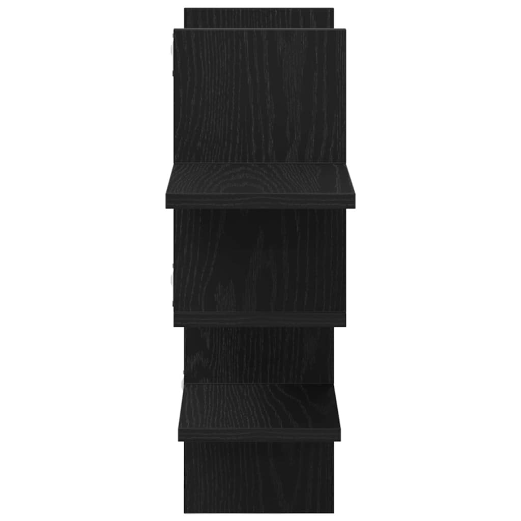 væghylde 124,5x18x60,5 cm konstrueret træ sort egetræsfarve