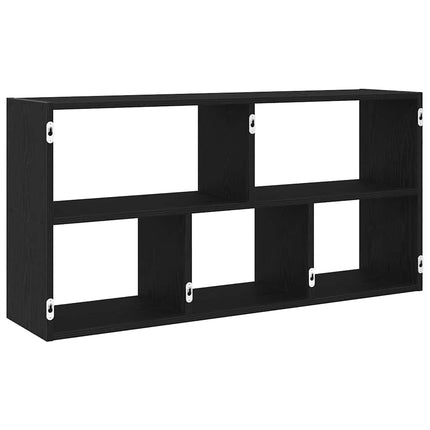 væghylde 100x25x50 cm konstrueret træ sort egetræsfarve