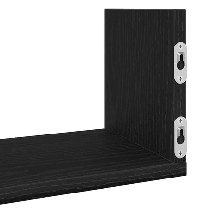 væghylder 3 stk. 58x18x18 cm konstrueret træ sort egetræsfarve