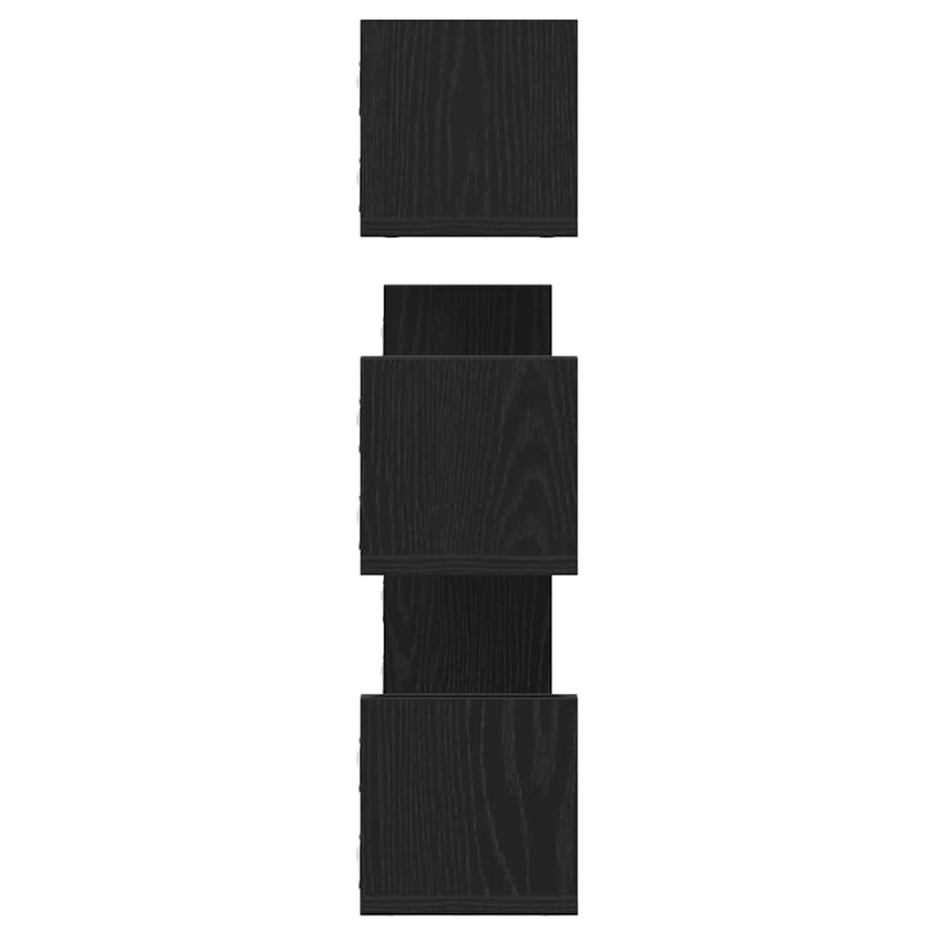væghylder 3 stk. 80x18x18 cm konstrueret træ sort egetræsfarve