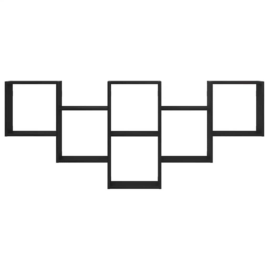 væghylde 159x18x66 cm konstrueret træ sort egetræsfarve