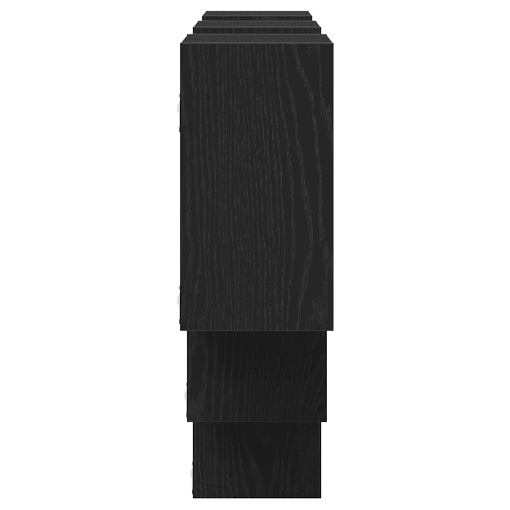 væghylde 159x18x66 cm konstrueret træ sort egetræsfarve