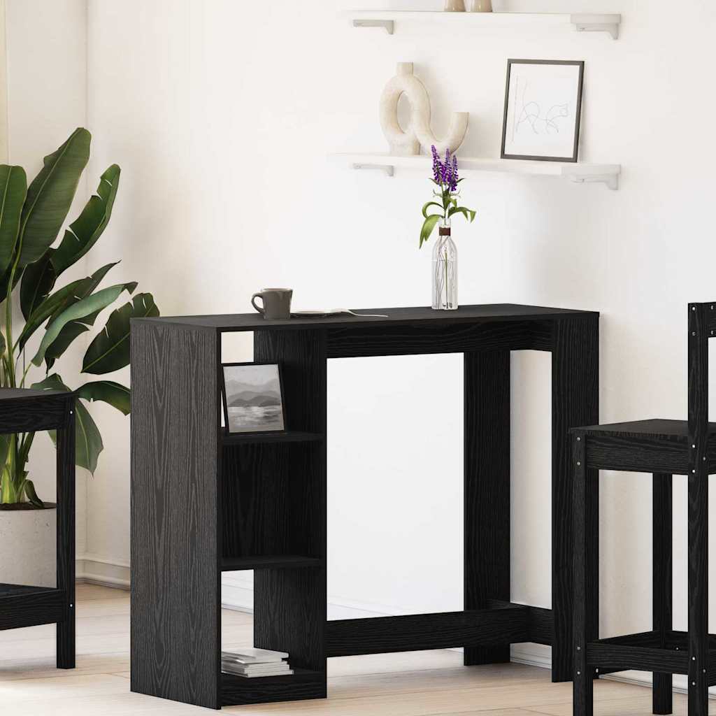vidaXL Barbord 124 x 46 x 103.5 cm Konstrueret træ Sort eg Rektangulær