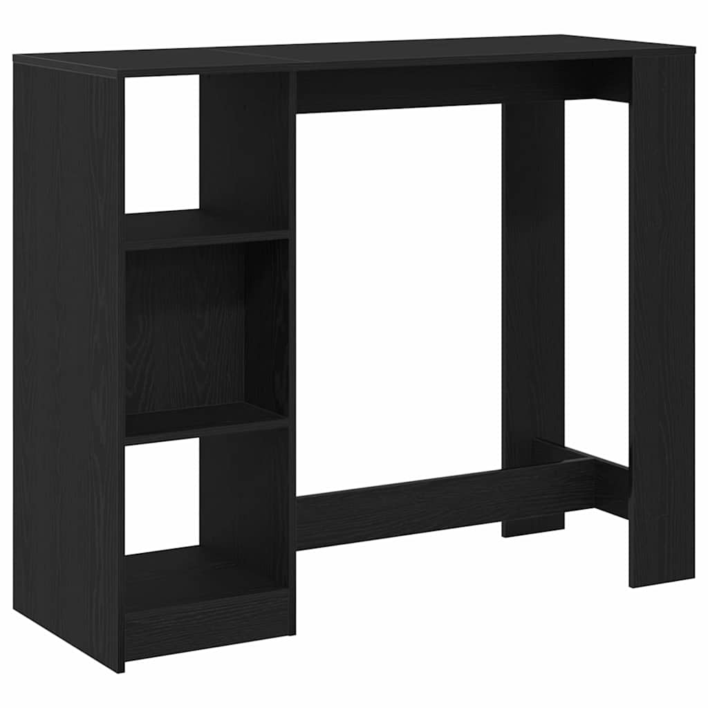 Barbord med hylde Sort eg 124 x 46 x 103.5 cm Konstrueret træ