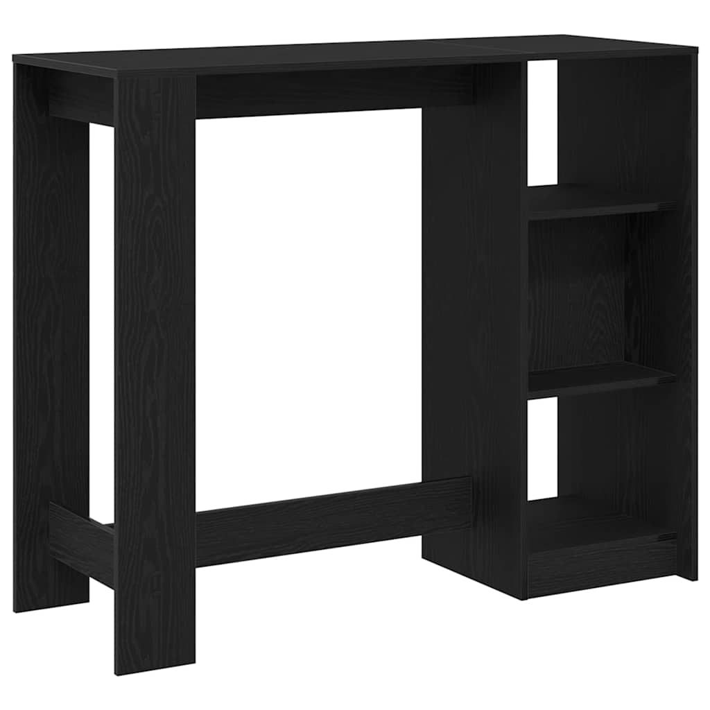 Barbord med hylde Sort eg 124 x 46 x 103.5 cm Konstrueret træ