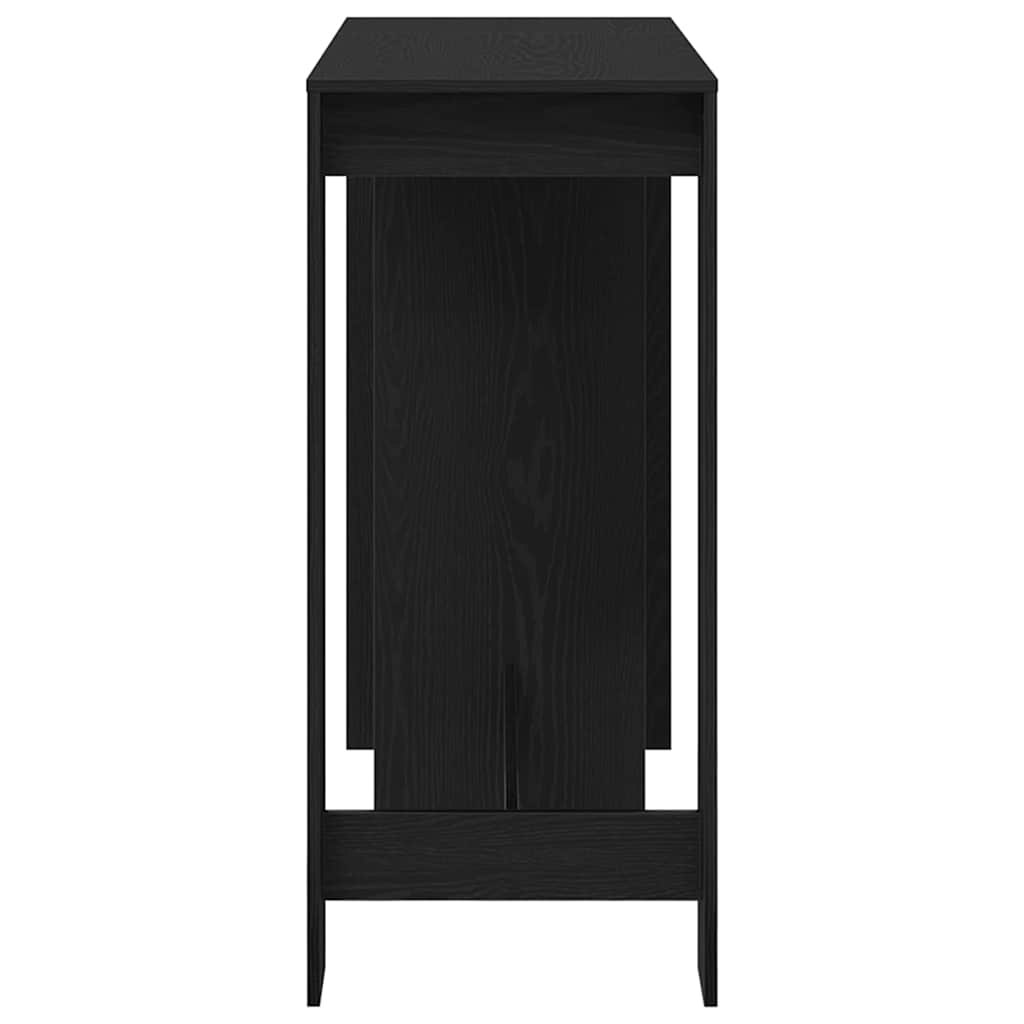 Barbord med hylde Sort eg 124 x 46 x 103.5 cm Konstrueret træ