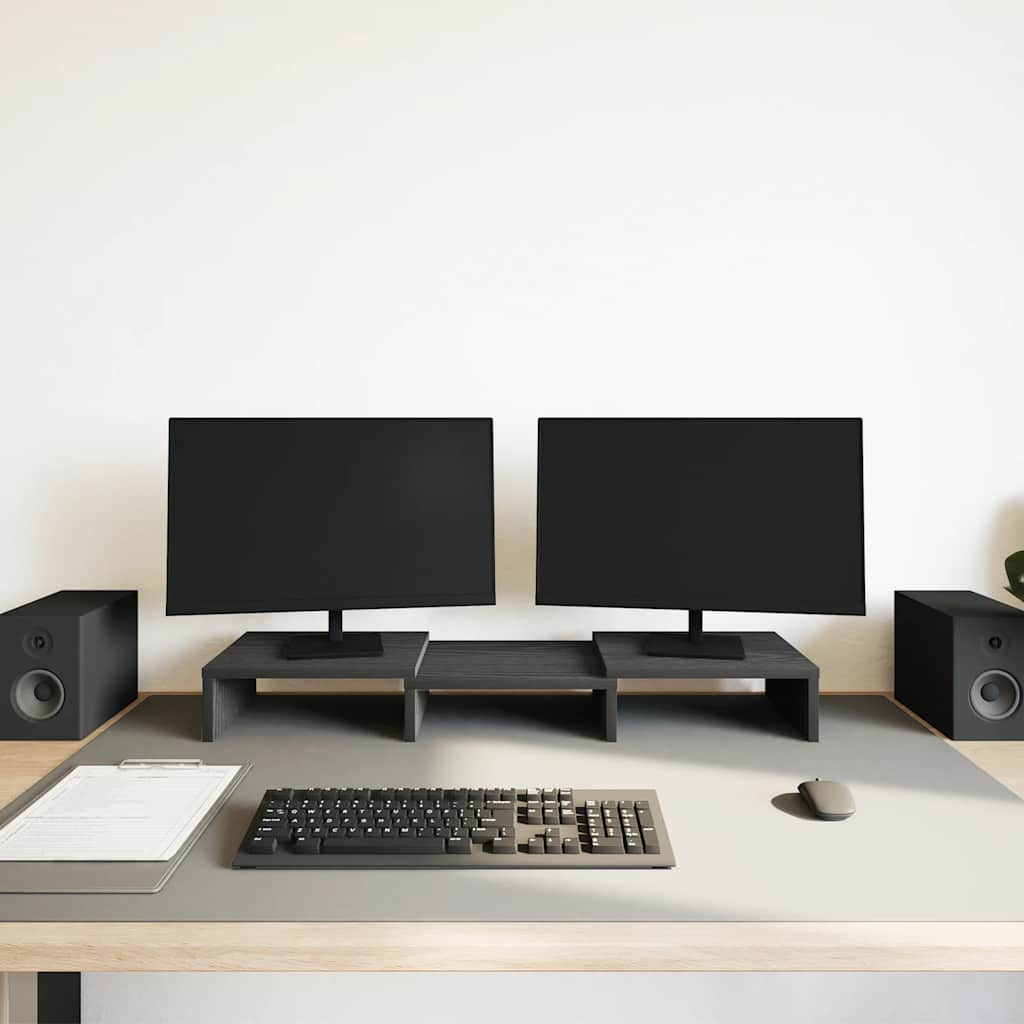 skærmholder 60x24x10,5 cm justerbar konstrueret træ sort eg