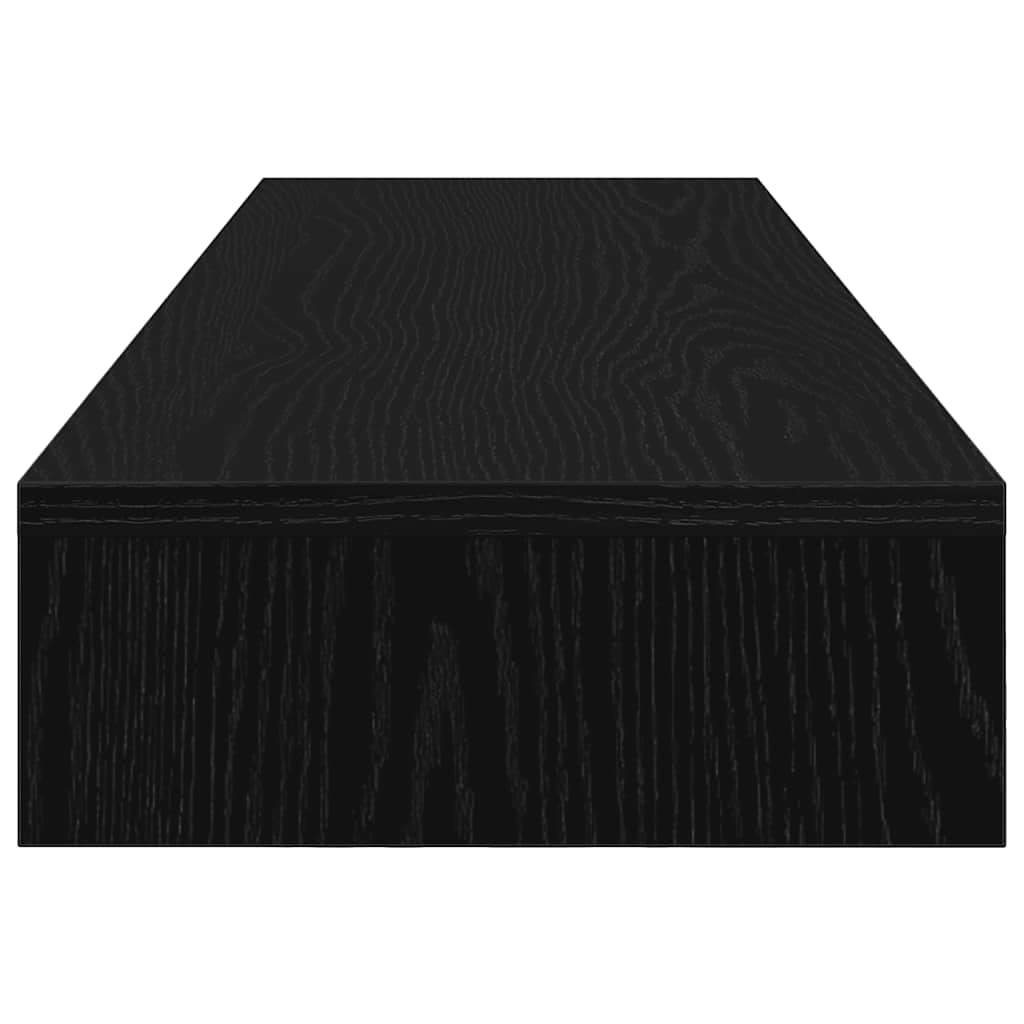 skærmholder 100x27x10 cm konstrueret træ sort egetræsfarve