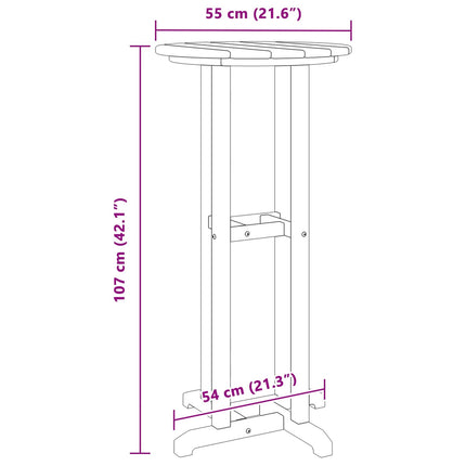 Barbord Hvid 55 x 55 x 107 cm Polyethylen