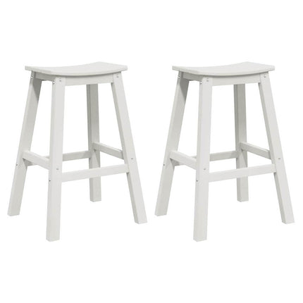 Barbænk 2 stk. Hvid 52 x 43 x 73,5 cm HDPE