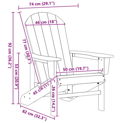 Adirondack-stol Sort HDPE