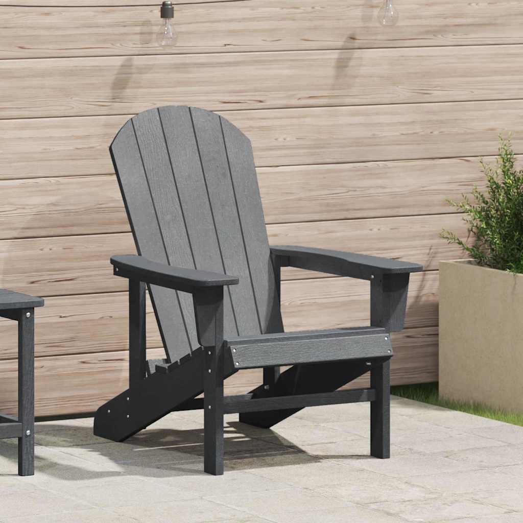 Adirondack-stol i HDPE - lysegrå, 82 × 74 × 92 cm