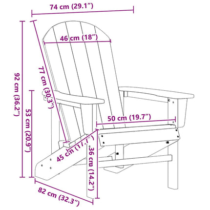 Adirondack-stol Lysegrå HDPE