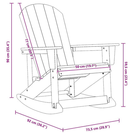 Adirondack gyngestol Sort HDPE