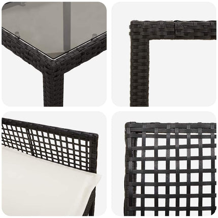Have Spisebordssæt 5 pcs Sort polyrattan