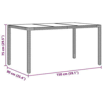 Have Spisebordssæt 5 pcs Sort polyrattan