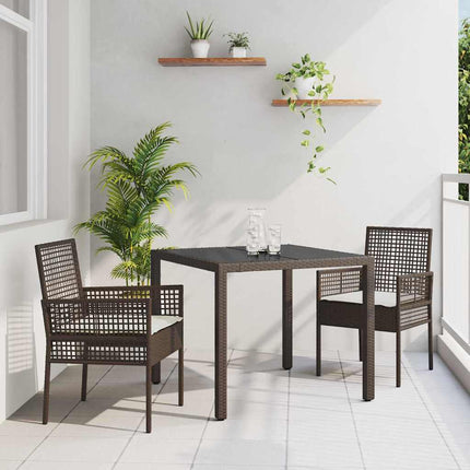 Have Spisebordssæt 3 stk. Brun polyrattan