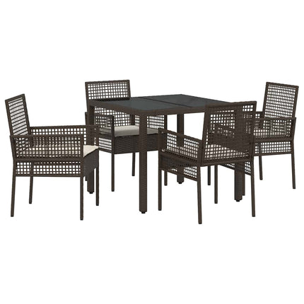Have Spisebordssæt 5 pcs Brun polyrattan