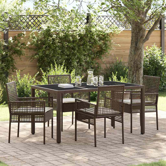 Have Spisebordssæt 5 stk. Brun polyrattan