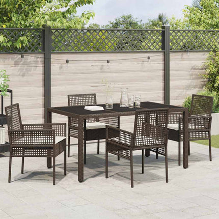 Have Spisebordssæt 5 pcs Brun polyrattan