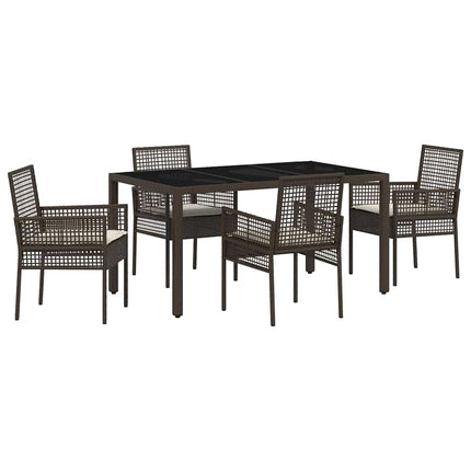 Have Spisebordssæt 5 pcs Brun polyrattan