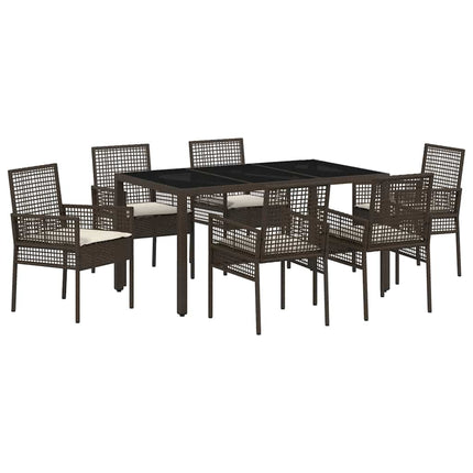 Have Spisebordssæt 7 pcs Brun polyrattan